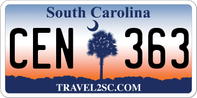 SC license plate CEN363