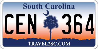 SC license plate CEN364