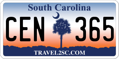 SC license plate CEN365
