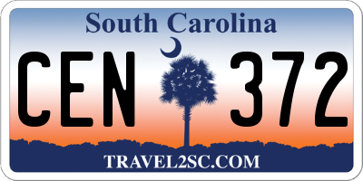 SC license plate CEN372
