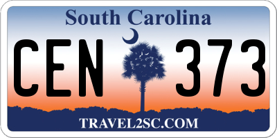 SC license plate CEN373
