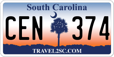 SC license plate CEN374