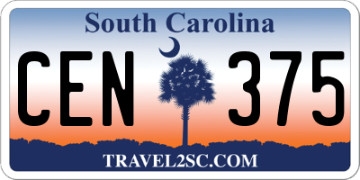SC license plate CEN375