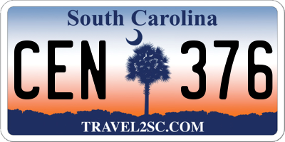 SC license plate CEN376