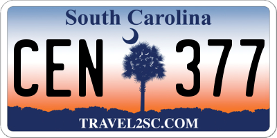 SC license plate CEN377