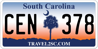 SC license plate CEN378