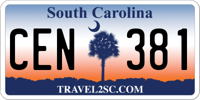 SC license plate CEN381