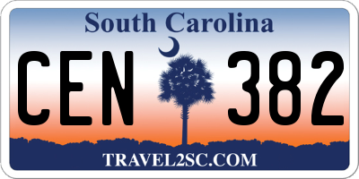 SC license plate CEN382