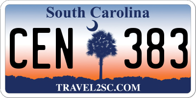 SC license plate CEN383