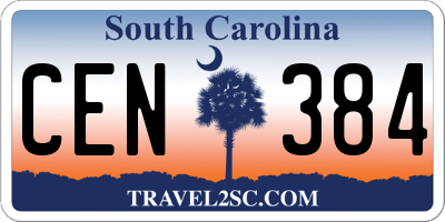 SC license plate CEN384