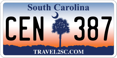 SC license plate CEN387