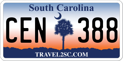 SC license plate CEN388