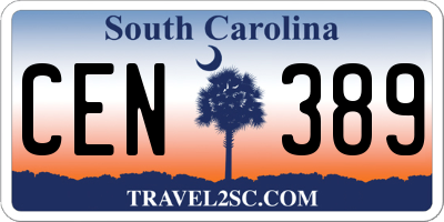 SC license plate CEN389