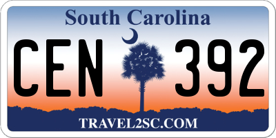 SC license plate CEN392
