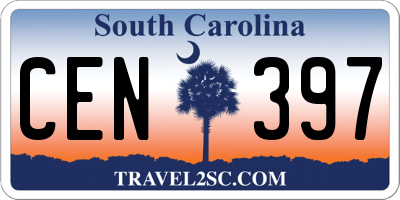 SC license plate CEN397