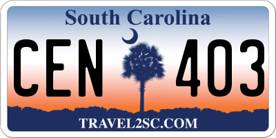 SC license plate CEN403
