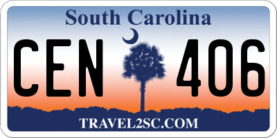 SC license plate CEN406