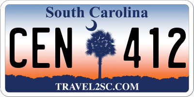 SC license plate CEN412