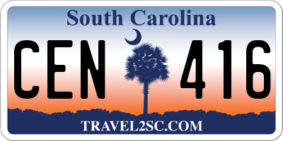 SC license plate CEN416