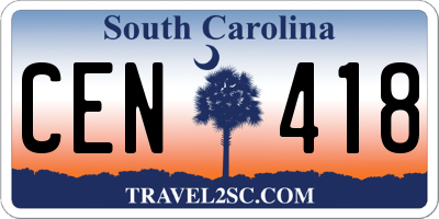 SC license plate CEN418