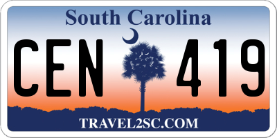SC license plate CEN419