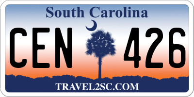 SC license plate CEN426