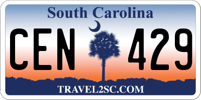 SC license plate CEN429