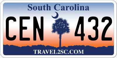 SC license plate CEN432