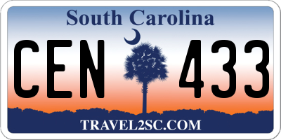 SC license plate CEN433