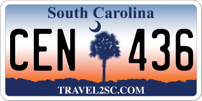 SC license plate CEN436