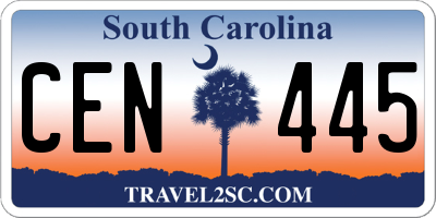 SC license plate CEN445