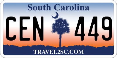 SC license plate CEN449