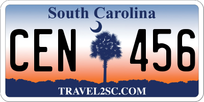 SC license plate CEN456