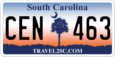SC license plate CEN463
