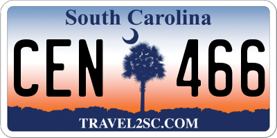 SC license plate CEN466
