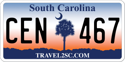 SC license plate CEN467