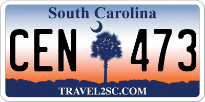 SC license plate CEN473