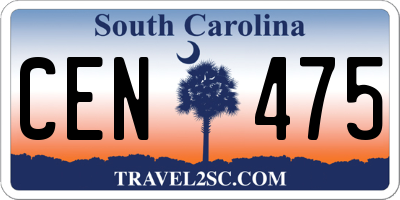 SC license plate CEN475