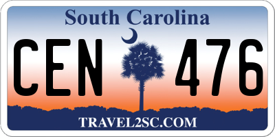 SC license plate CEN476
