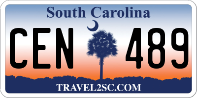 SC license plate CEN489