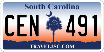 SC license plate CEN491