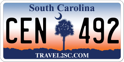 SC license plate CEN492