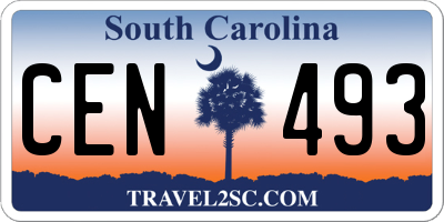 SC license plate CEN493