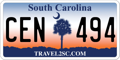 SC license plate CEN494
