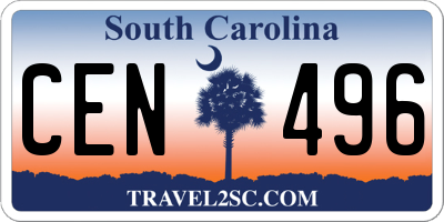 SC license plate CEN496