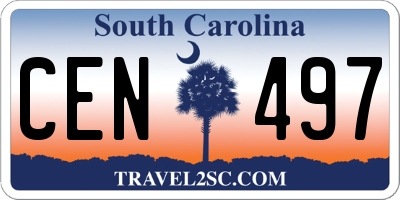 SC license plate CEN497