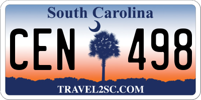 SC license plate CEN498