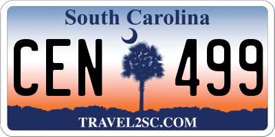 SC license plate CEN499