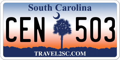 SC license plate CEN503
