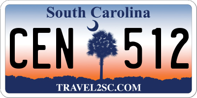 SC license plate CEN512